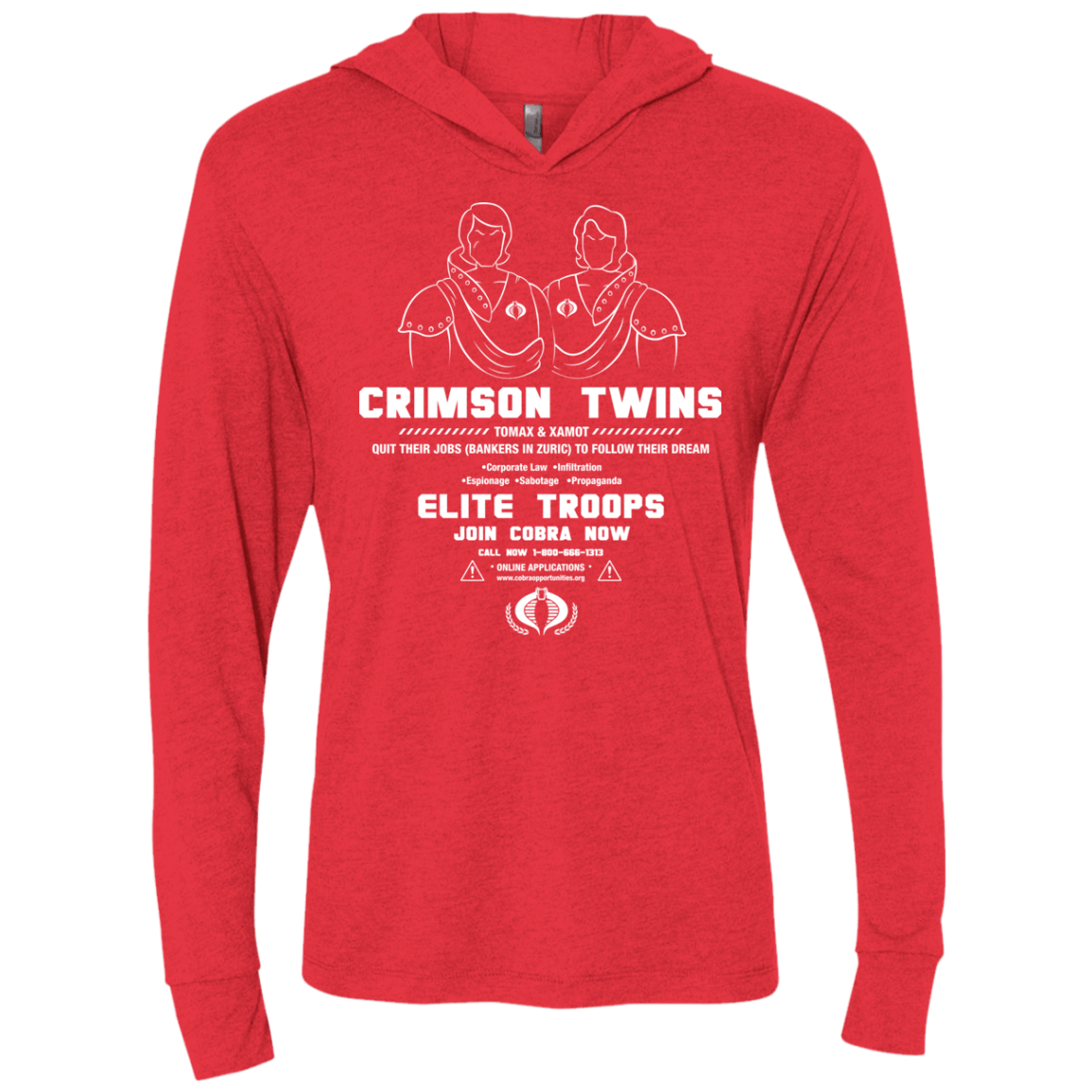 T-Shirts Vintage Red / X-Small Career Opportunities Triblend Long Sleeve Hoodie Tee