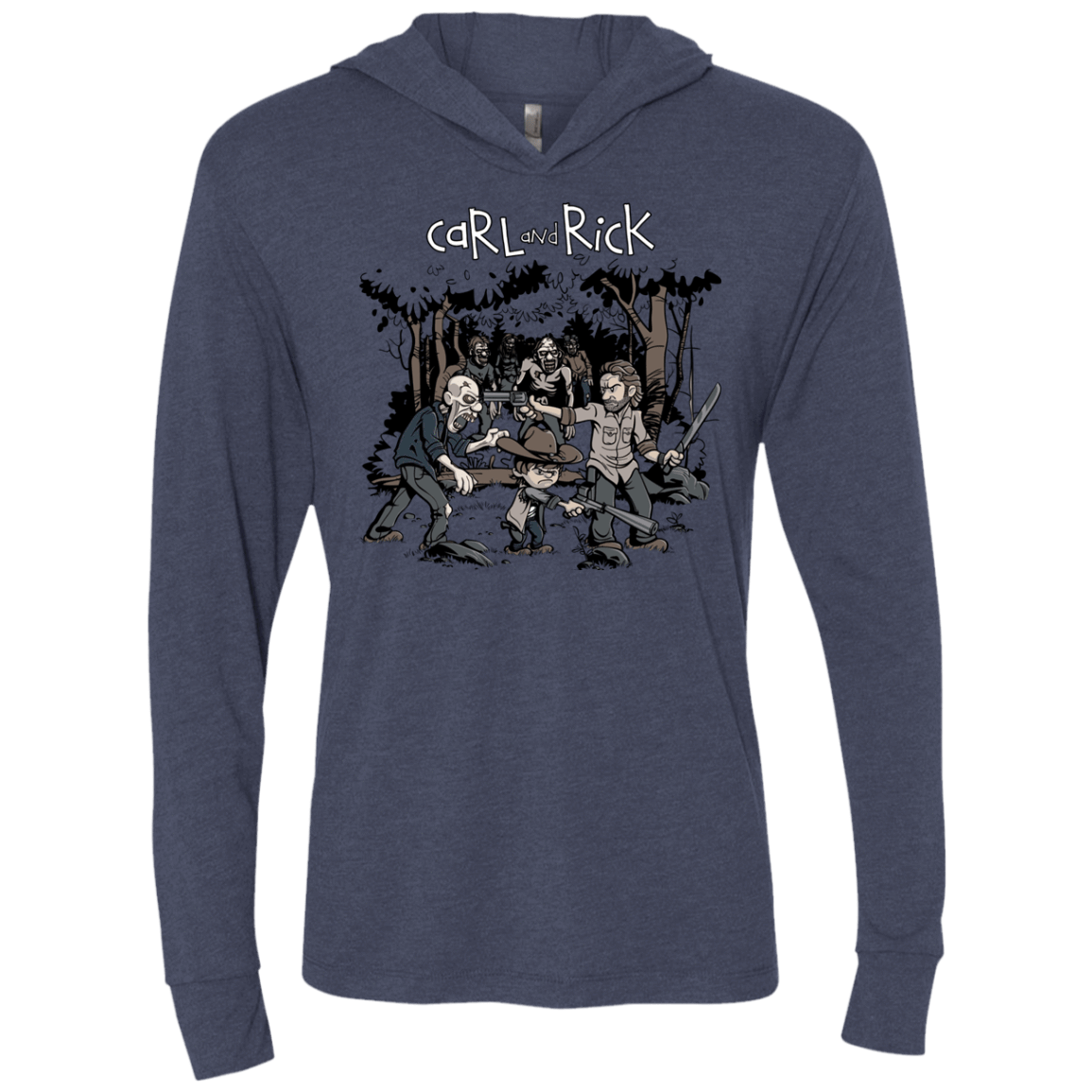 T-Shirts Vintage Navy / X-Small Carl & Rick Triblend Long Sleeve Hoodie Tee