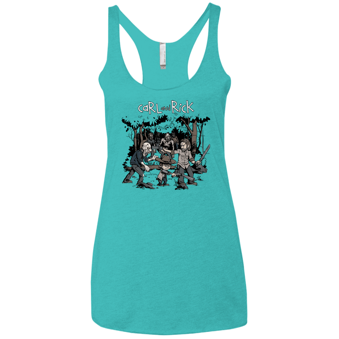 T-Shirts Tahiti Blue / X-Small Carl & Rick Women's Triblend Racerback Tank