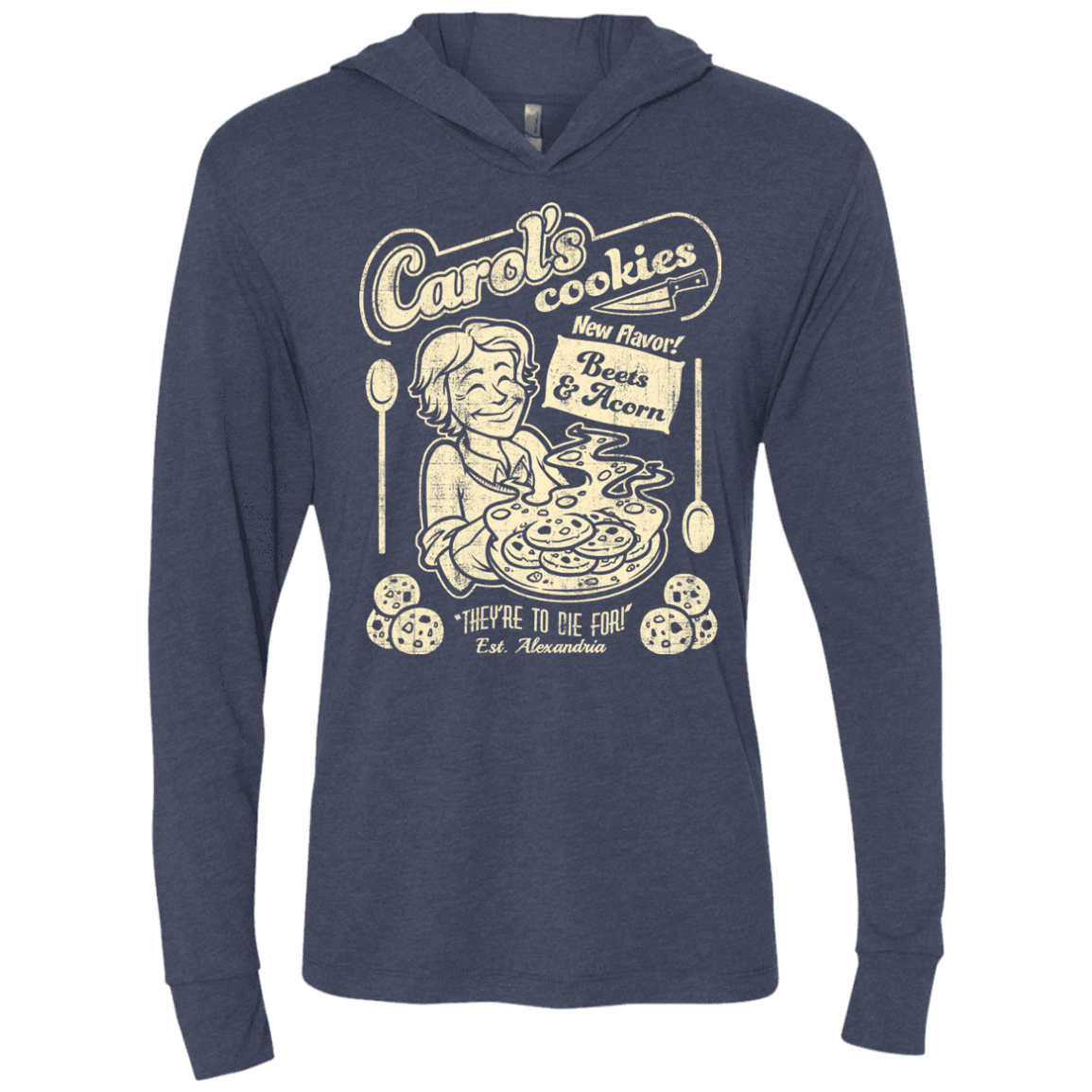 Carols Cookies Triblend Long Sleeve Hoodie Tee