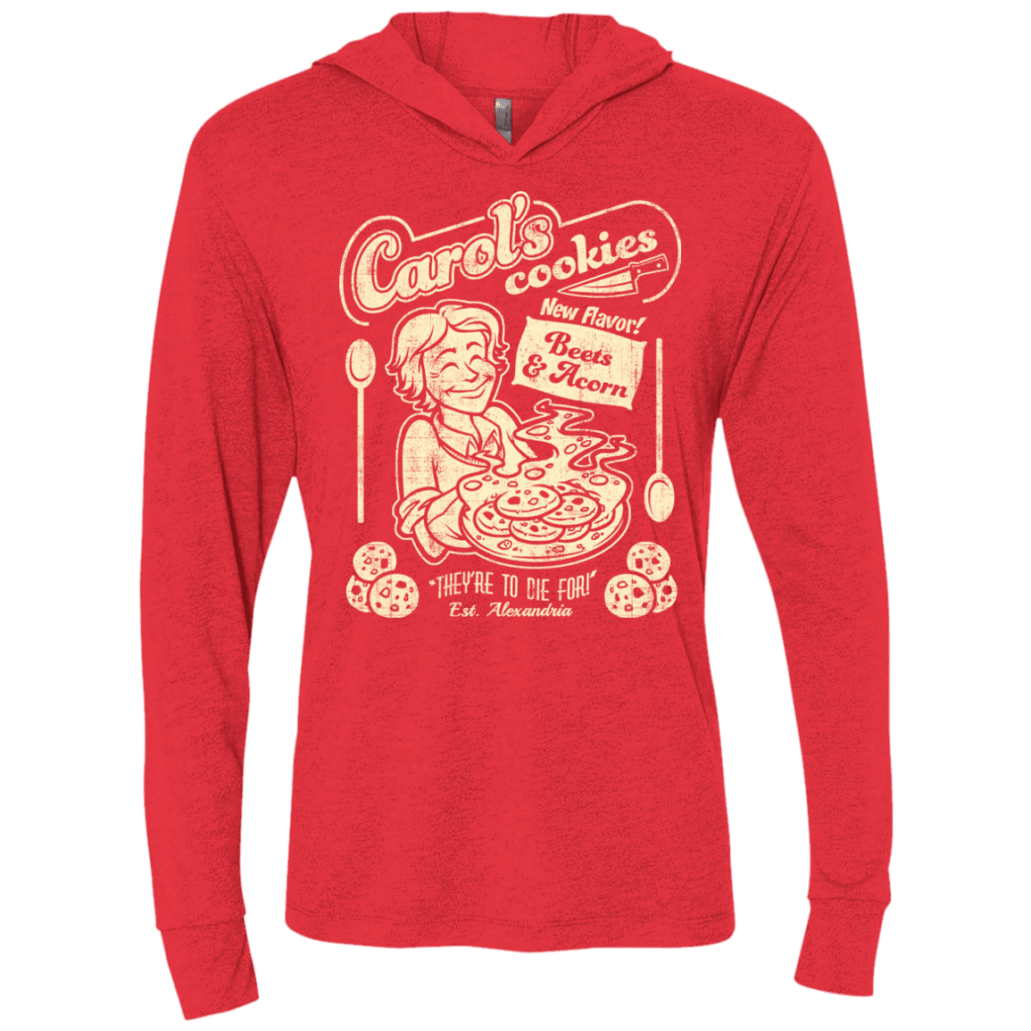 Carols Cookies Triblend Long Sleeve Hoodie Tee
