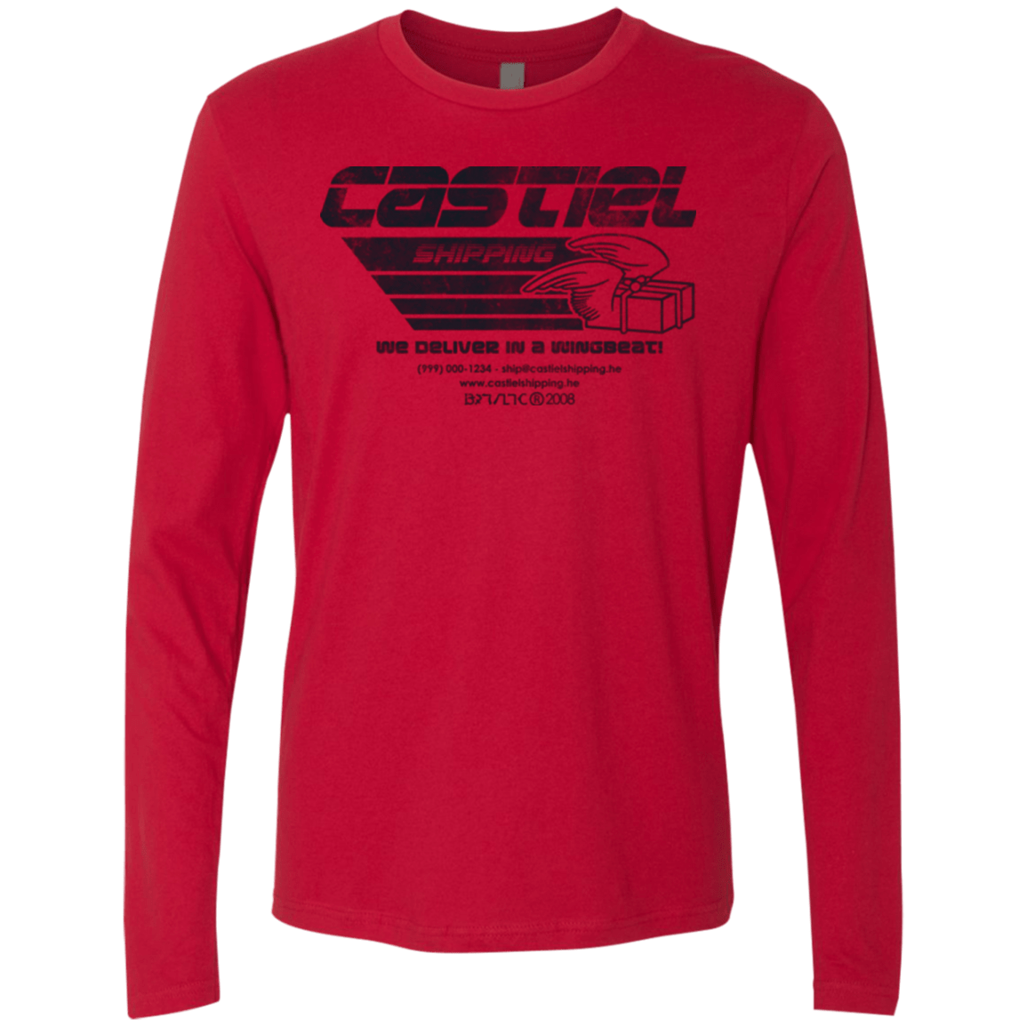 T-Shirts Red / Small Castiel Shipping Men's Premium Long Sleeve