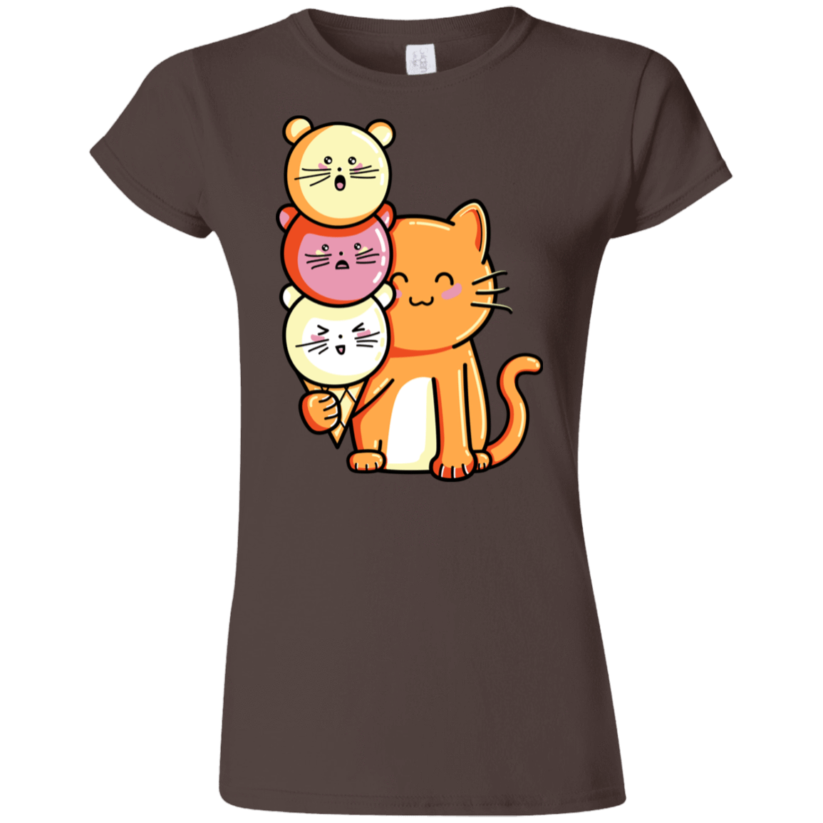 T-Shirts Dark Chocolate / S Cat and Micecream Junior Slimmer-Fit T-Shirt