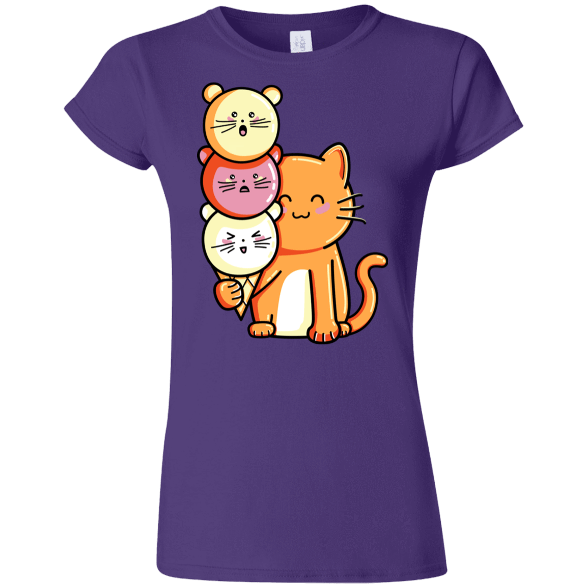 T-Shirts Purple / S Cat and Micecream Junior Slimmer-Fit T-Shirt
