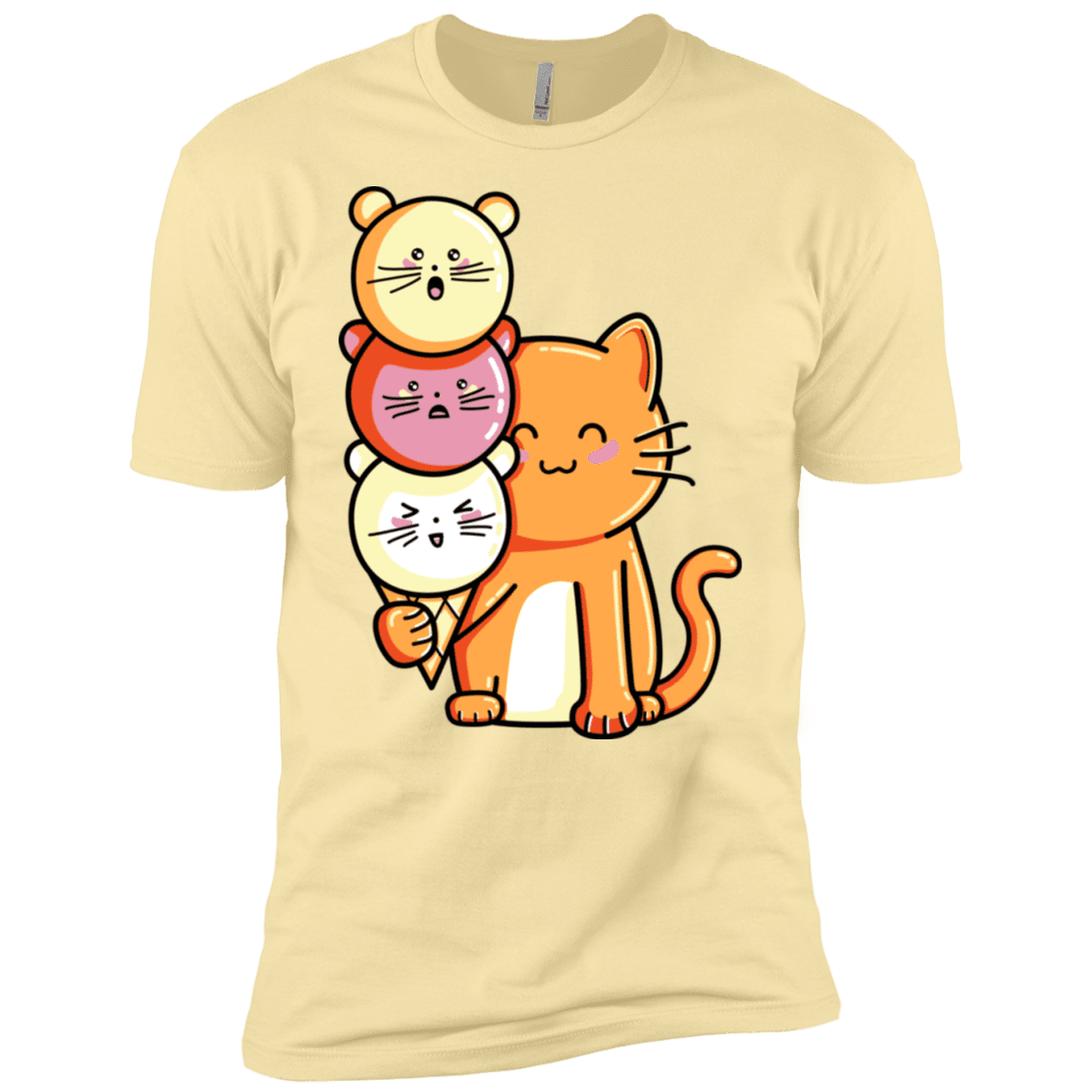 T-Shirts Banana Cream / X-Small Cat and Micecream Men's Premium T-Shirt