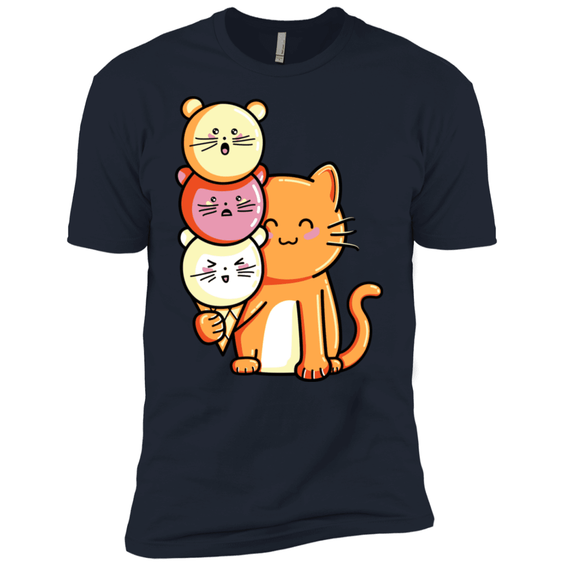 T-Shirts Midnight Navy / X-Small Cat and Micecream Men's Premium T-Shirt