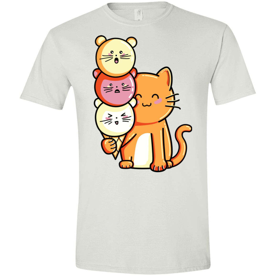 T-Shirts White / X-Small Cat and Micecream Men's Semi-Fitted Softstyle