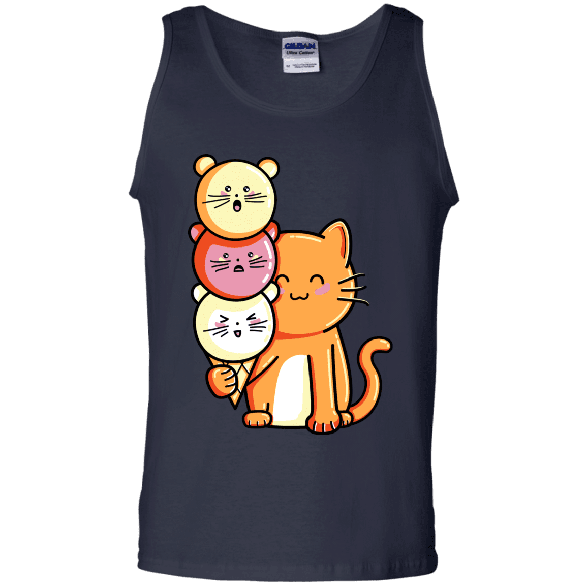 T-Shirts Navy / S Cat and Micecream Men's Tank Top