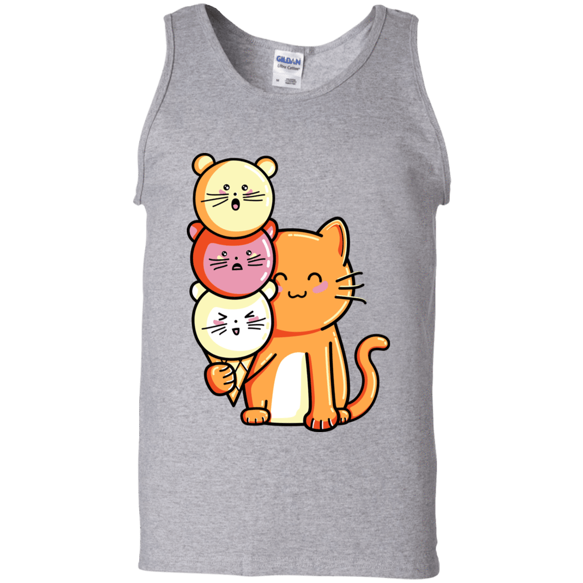 T-Shirts Sport Grey / S Cat and Micecream Men's Tank Top