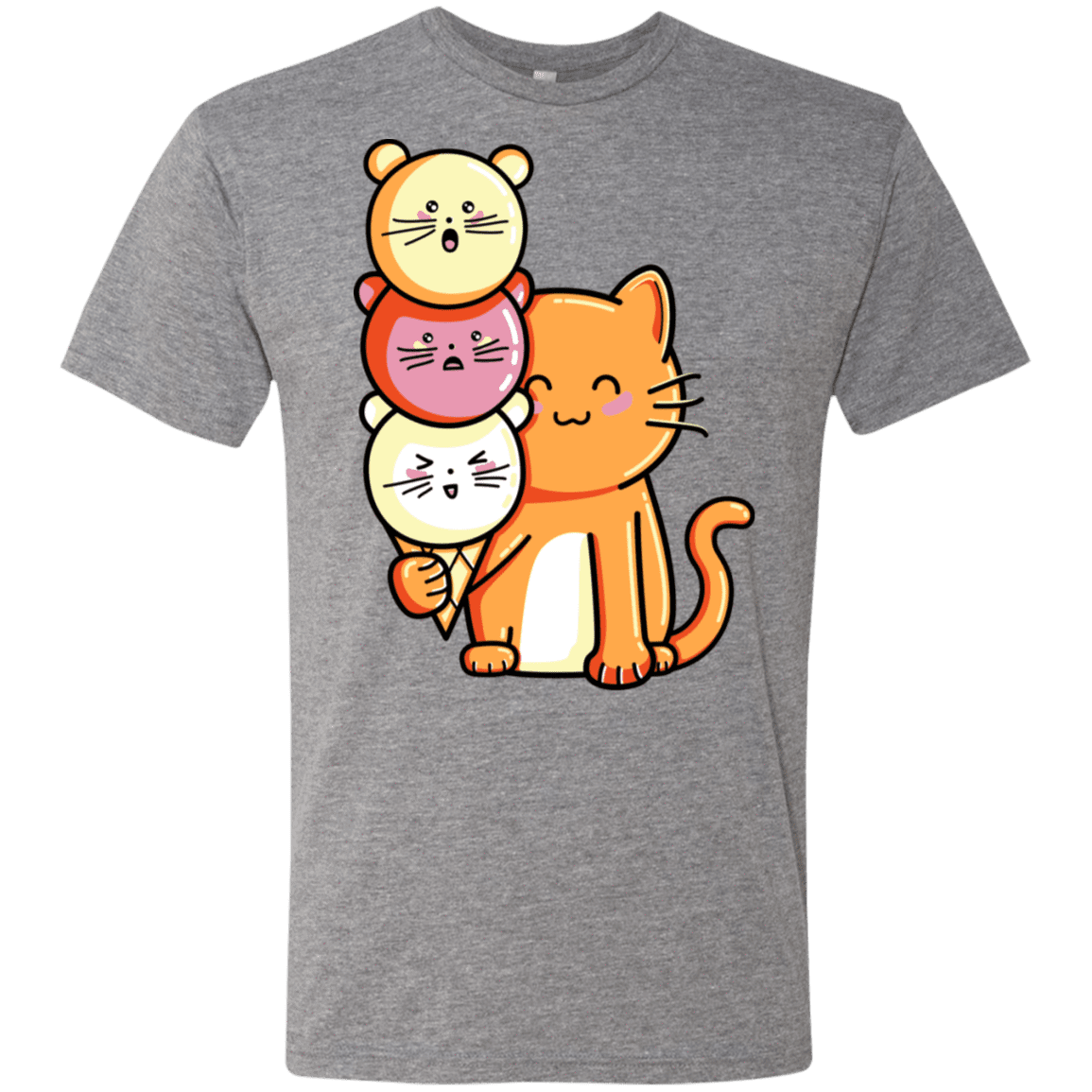 T-Shirts Premium Heather / S Cat and Micecream Men's Triblend T-Shirt