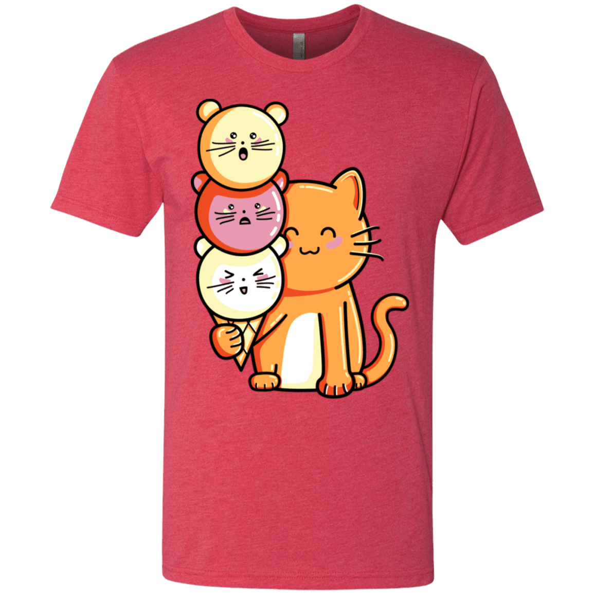 T-Shirts Vintage Red / S Cat and Micecream Men's Triblend T-Shirt