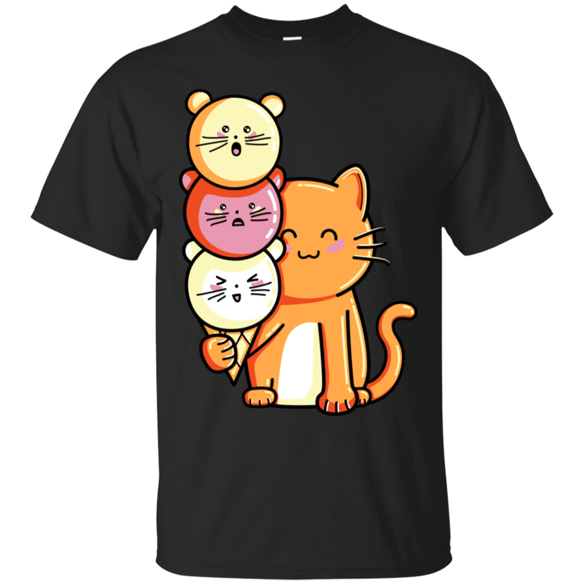 T-Shirts Black / S Cat and Micecream T-Shirt