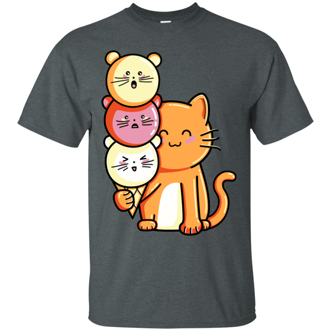 T-Shirts Dark Heather / S Cat and Micecream T-Shirt