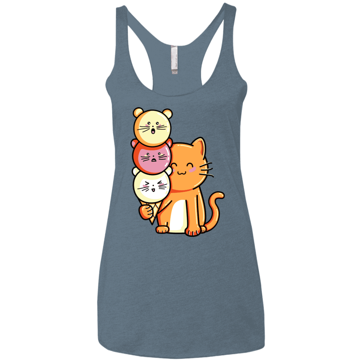 T-Shirts Indigo / X-Small Cat and Micecream Women's Triblend Racerback Tank