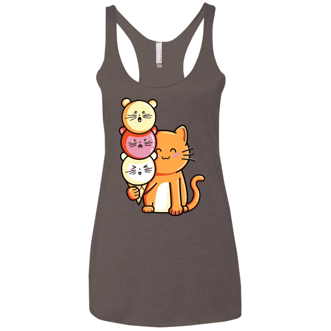 T-Shirts Macchiato / X-Small Cat and Micecream Women's Triblend Racerback Tank