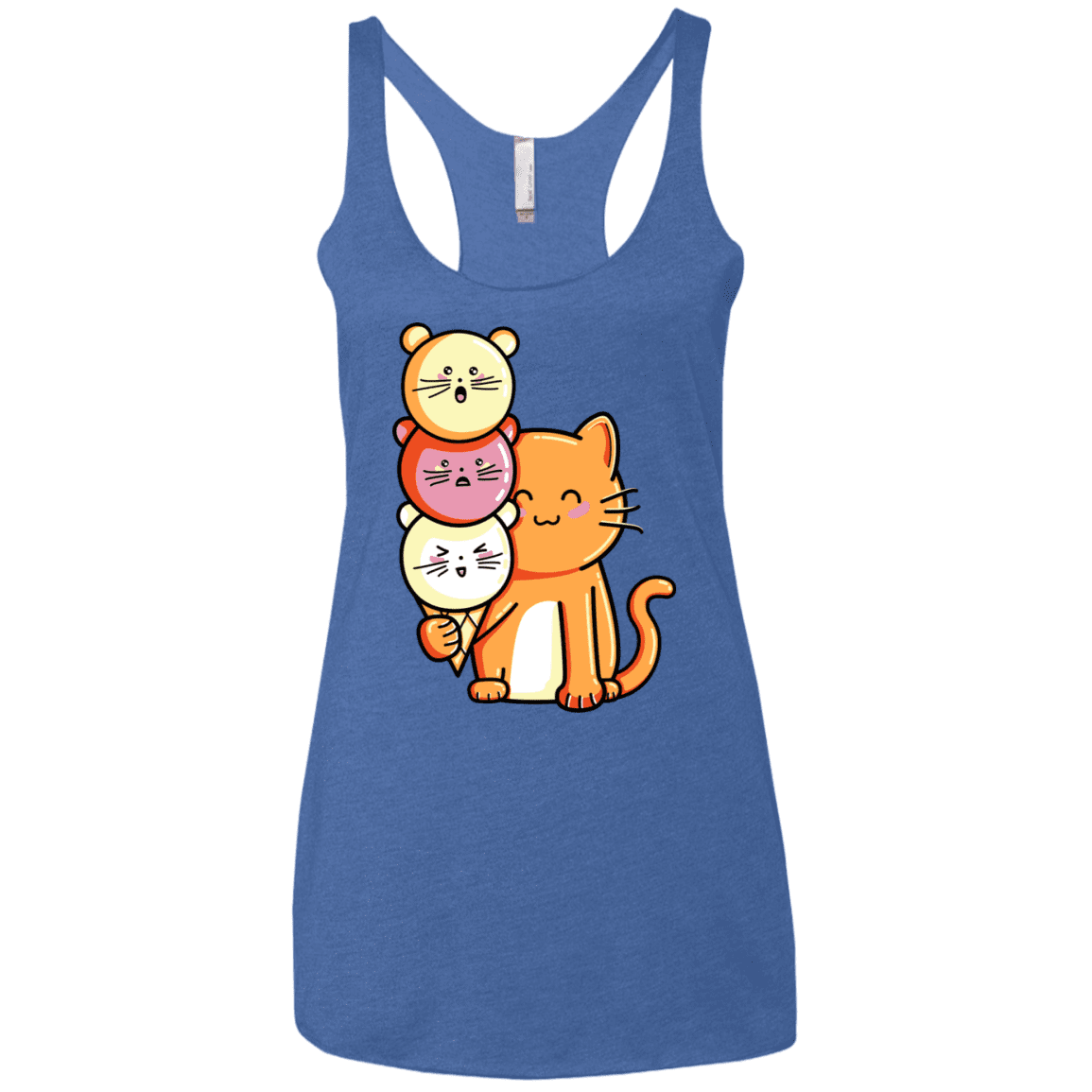 T-Shirts Vintage Royal / X-Small Cat and Micecream Women's Triblend Racerback Tank