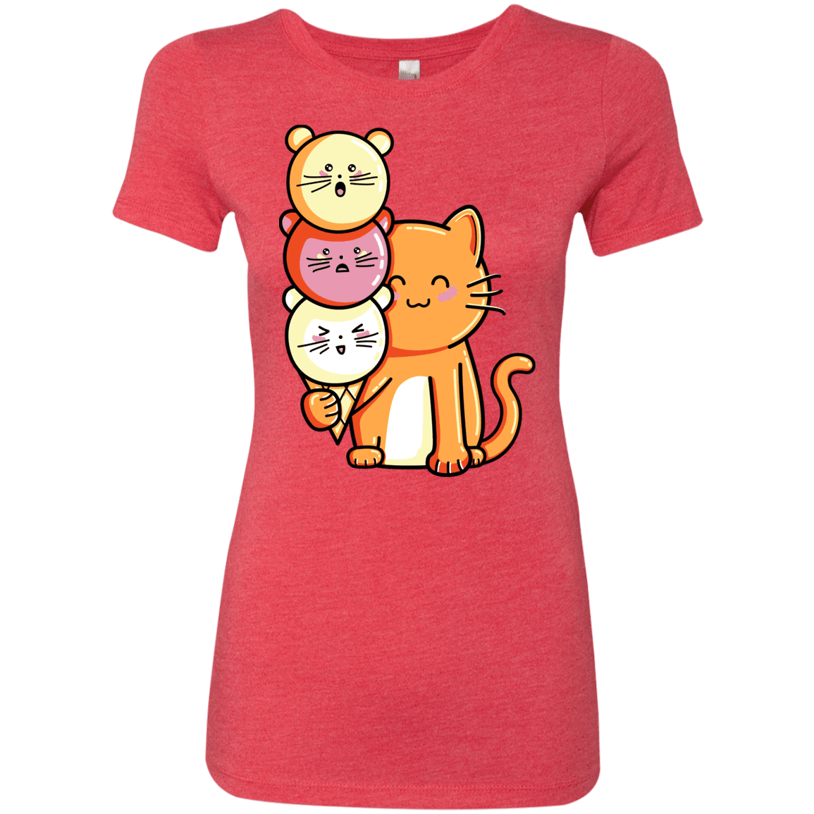 T-Shirts Vintage Red / S Cat and Micecream Women's Triblend T-Shirt
