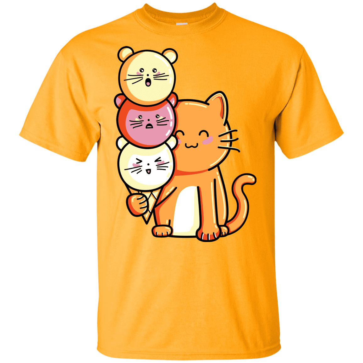 T-Shirts Gold / YXS Cat and Micecream Youth T-Shirt