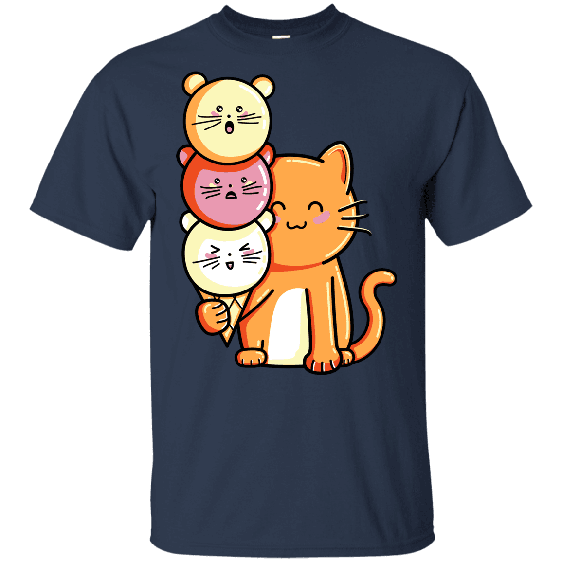 T-Shirts Navy / YXS Cat and Micecream Youth T-Shirt