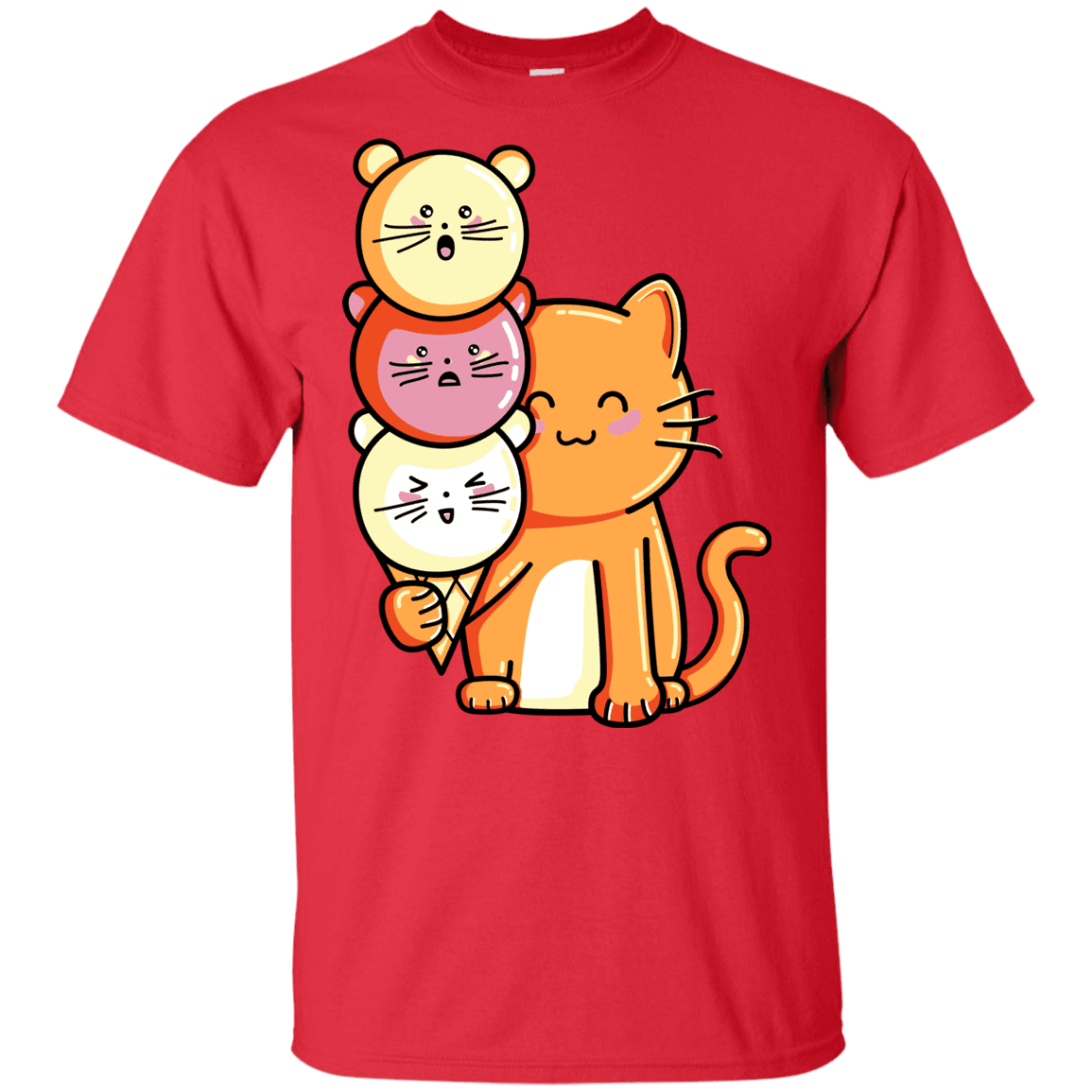 T-Shirts Red / YXS Cat and Micecream Youth T-Shirt