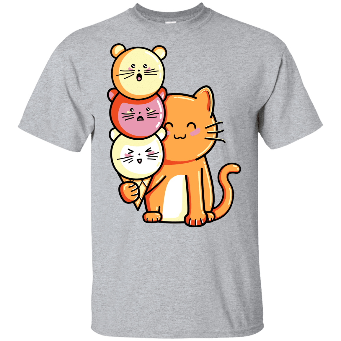 T-Shirts Sport Grey / YXS Cat and Micecream Youth T-Shirt