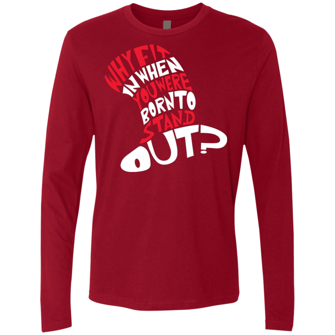 T-Shirts Cardinal / Small Cat In The Hat Men's Premium Long Sleeve