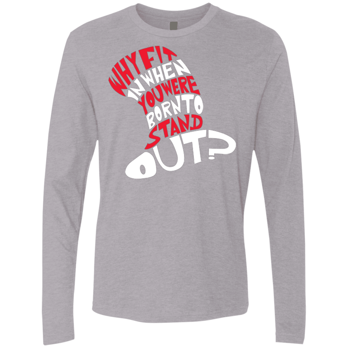 T-Shirts Heather Grey / Small Cat In The Hat Men's Premium Long Sleeve