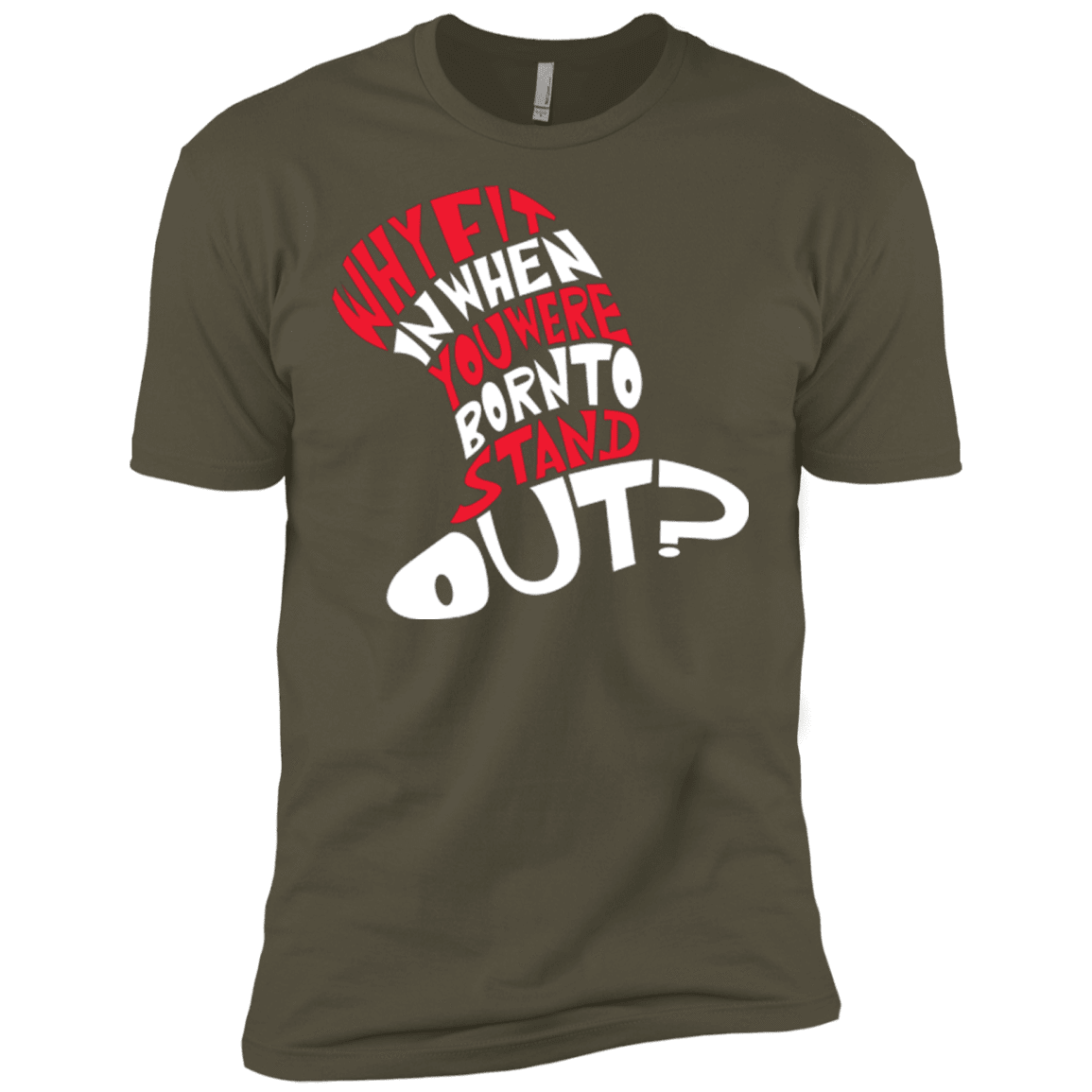 T-Shirts Military Green / X-Small Cat In The Hat Men's Premium T-Shirt