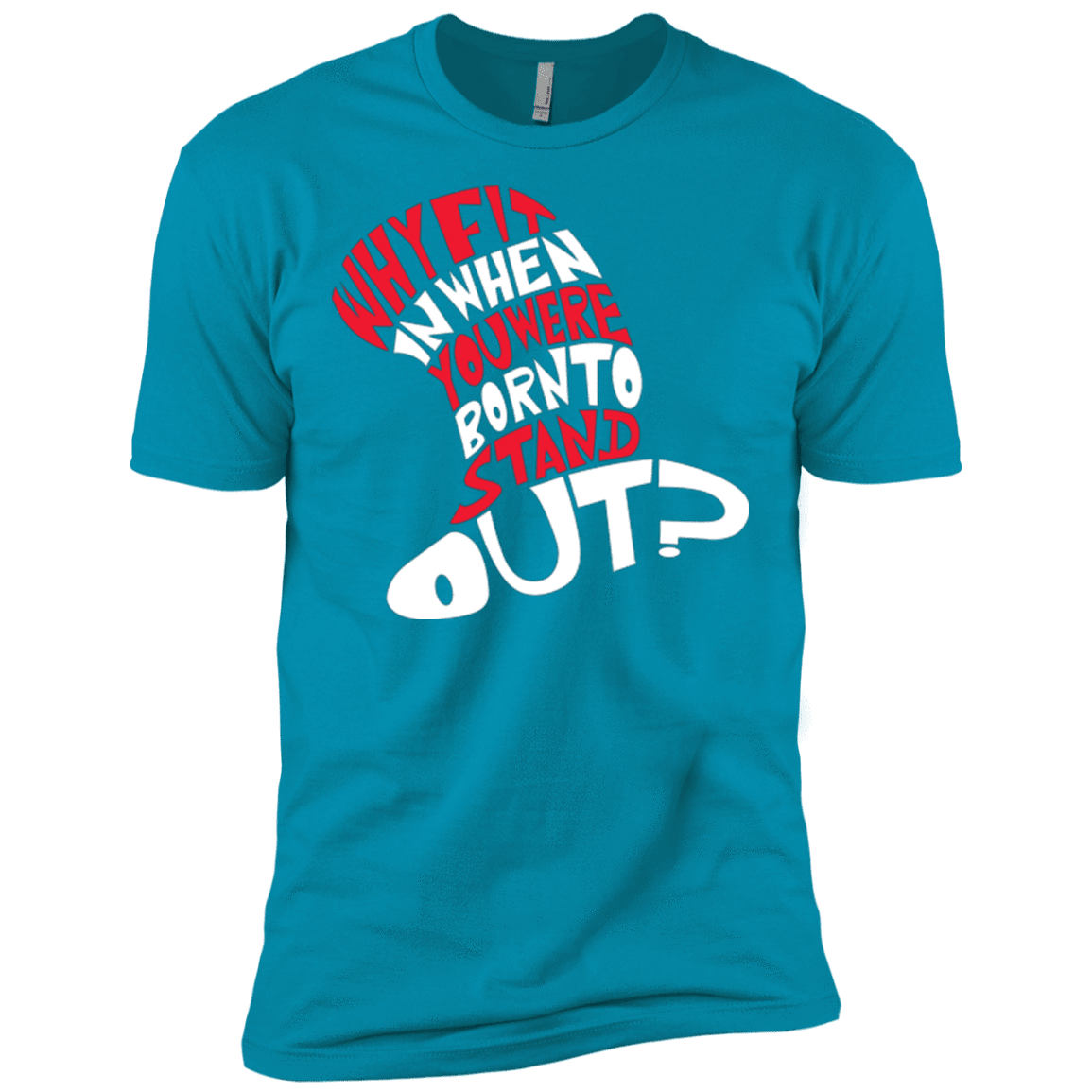 T-Shirts Turquoise / X-Small Cat In The Hat Men's Premium T-Shirt