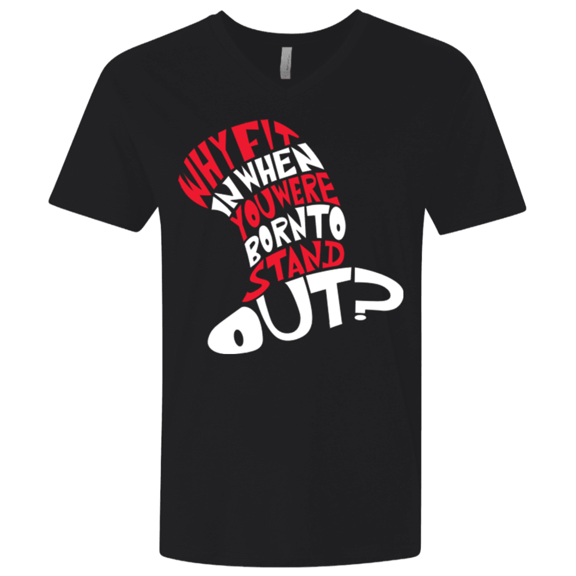 T-Shirts Black / X-Small Cat In The Hat Men's Premium V-Neck