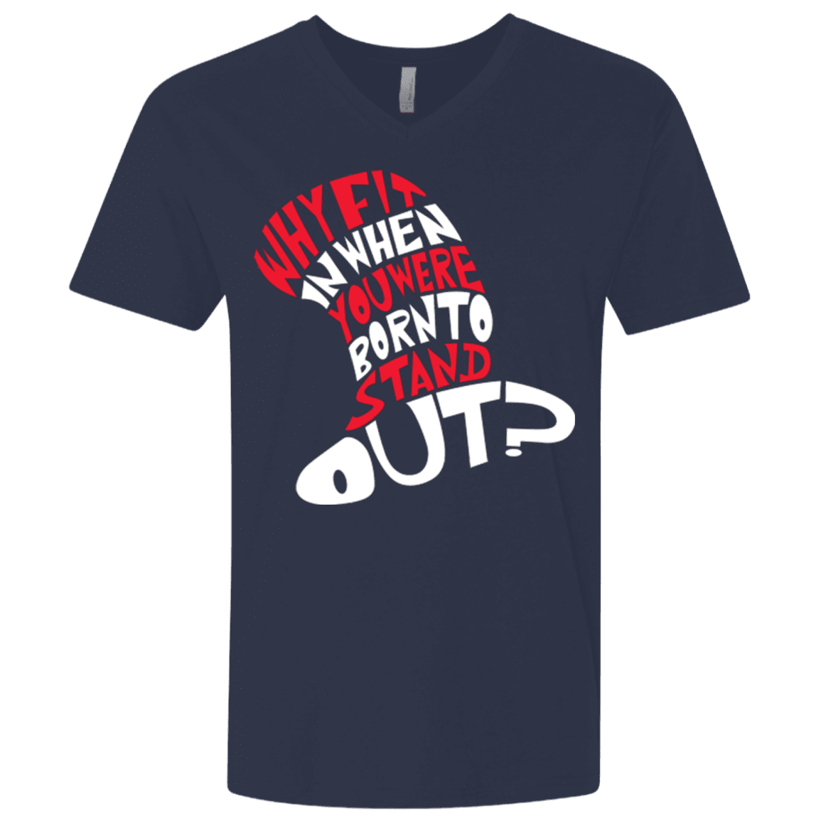 T-Shirts Midnight Navy / X-Small Cat In The Hat Men's Premium V-Neck