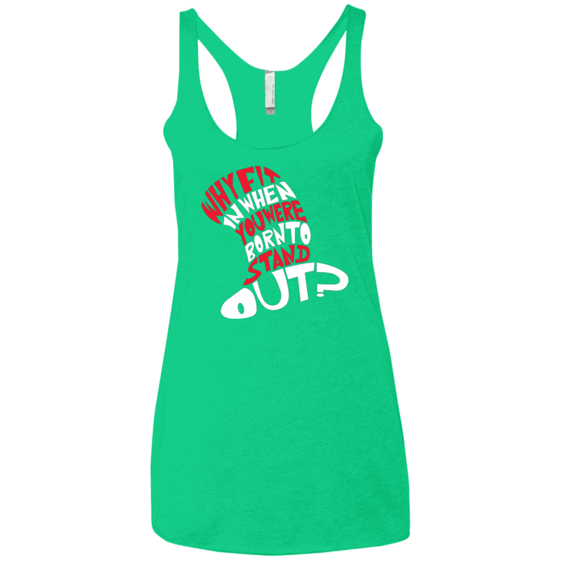 T-Shirts Envy / X-Small Cat In The Hat Women's Triblend Racerback Tank