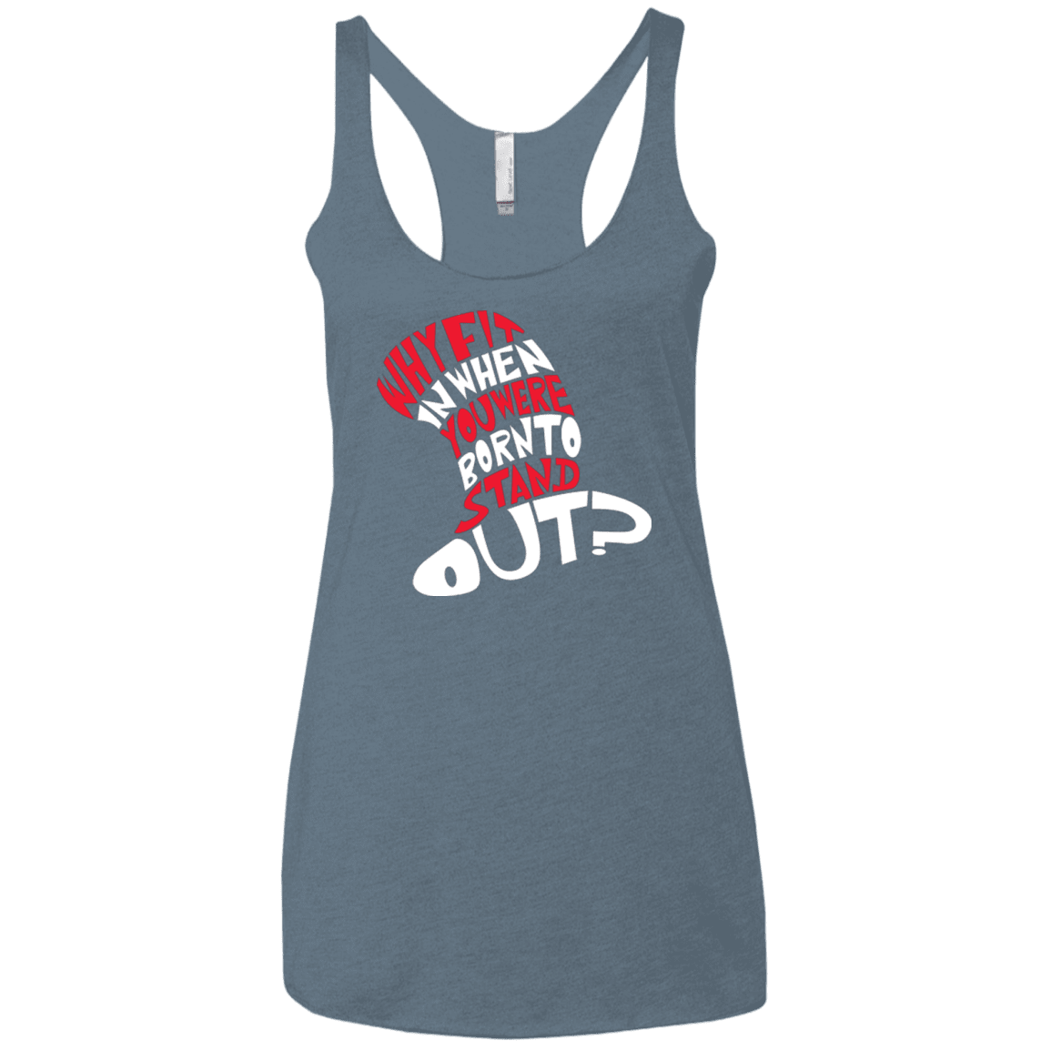 T-Shirts Indigo / X-Small Cat In The Hat Women's Triblend Racerback Tank