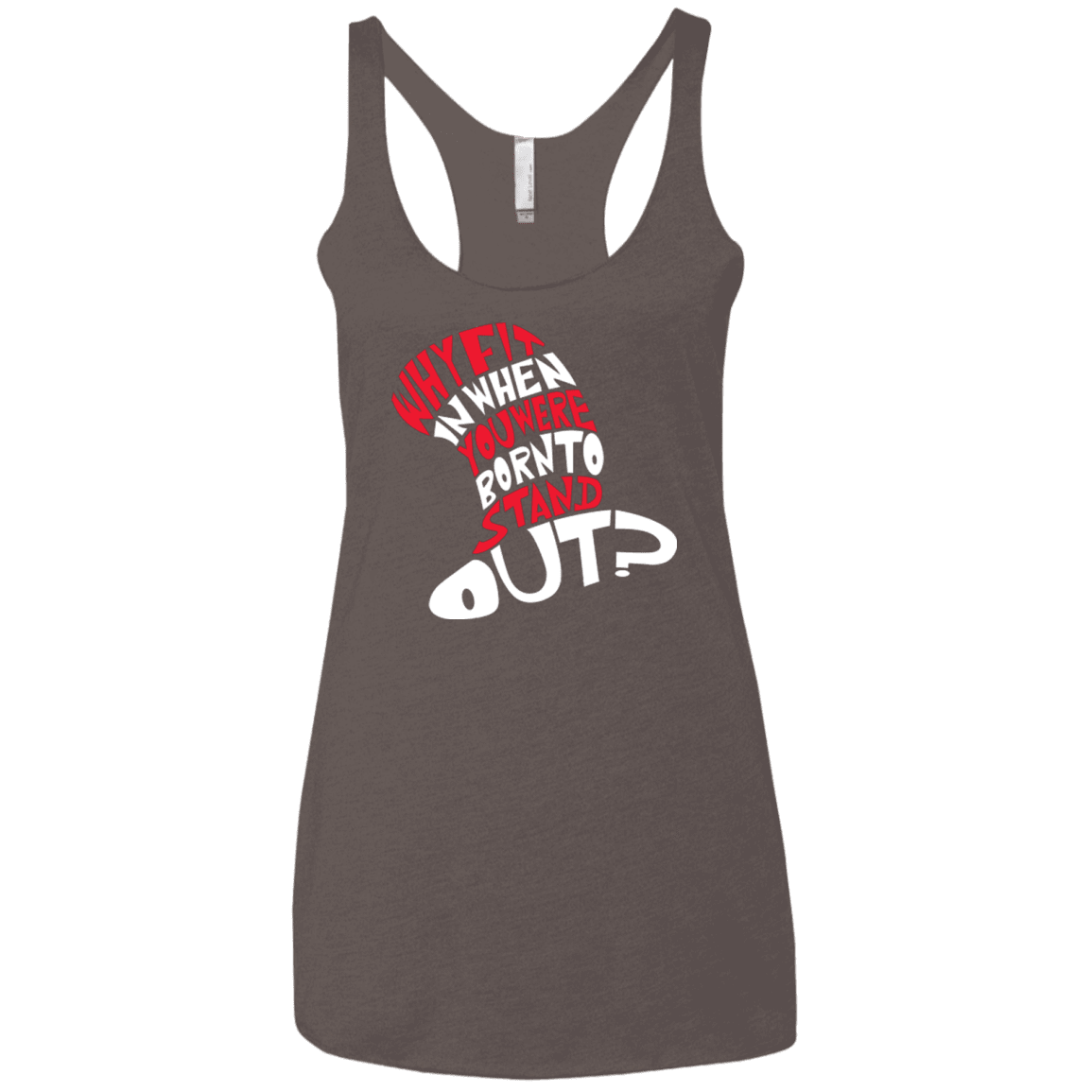 T-Shirts Macchiato / X-Small Cat In The Hat Women's Triblend Racerback Tank