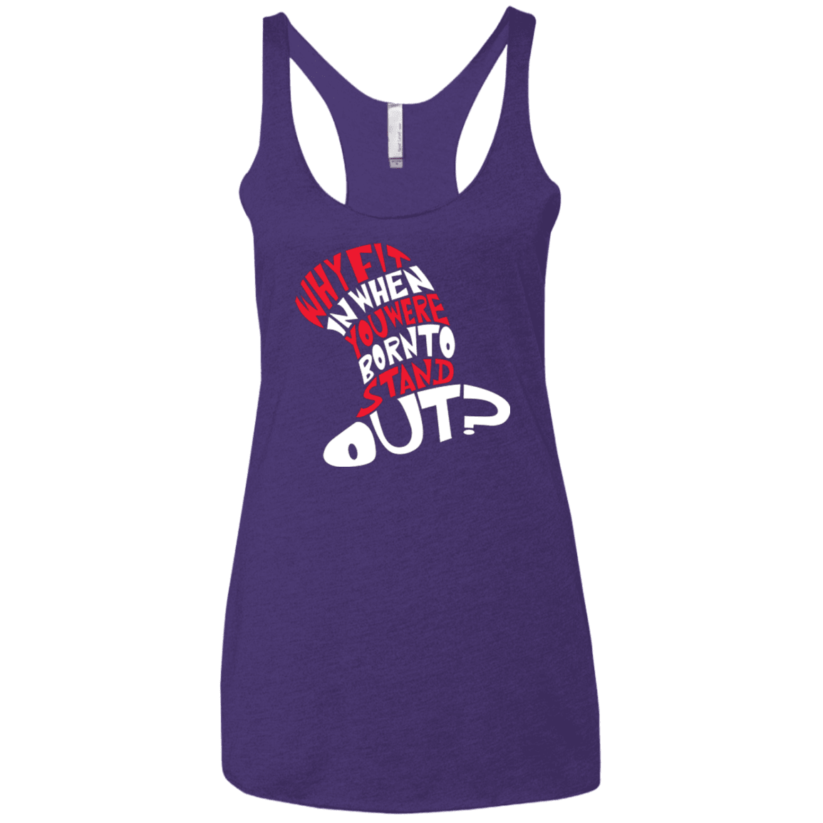 T-Shirts Purple / X-Small Cat In The Hat Women's Triblend Racerback Tank