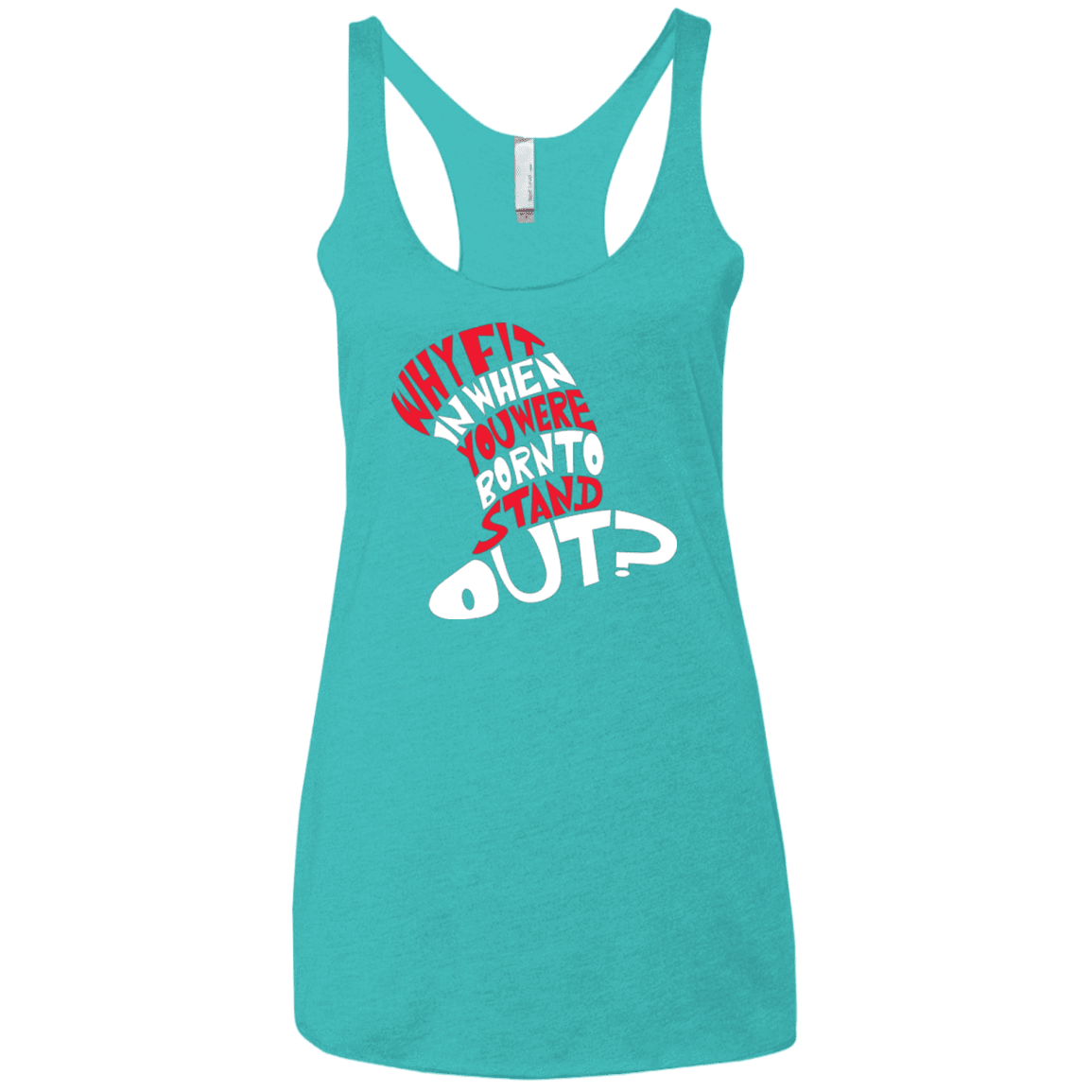 T-Shirts Tahiti Blue / X-Small Cat In The Hat Women's Triblend Racerback Tank