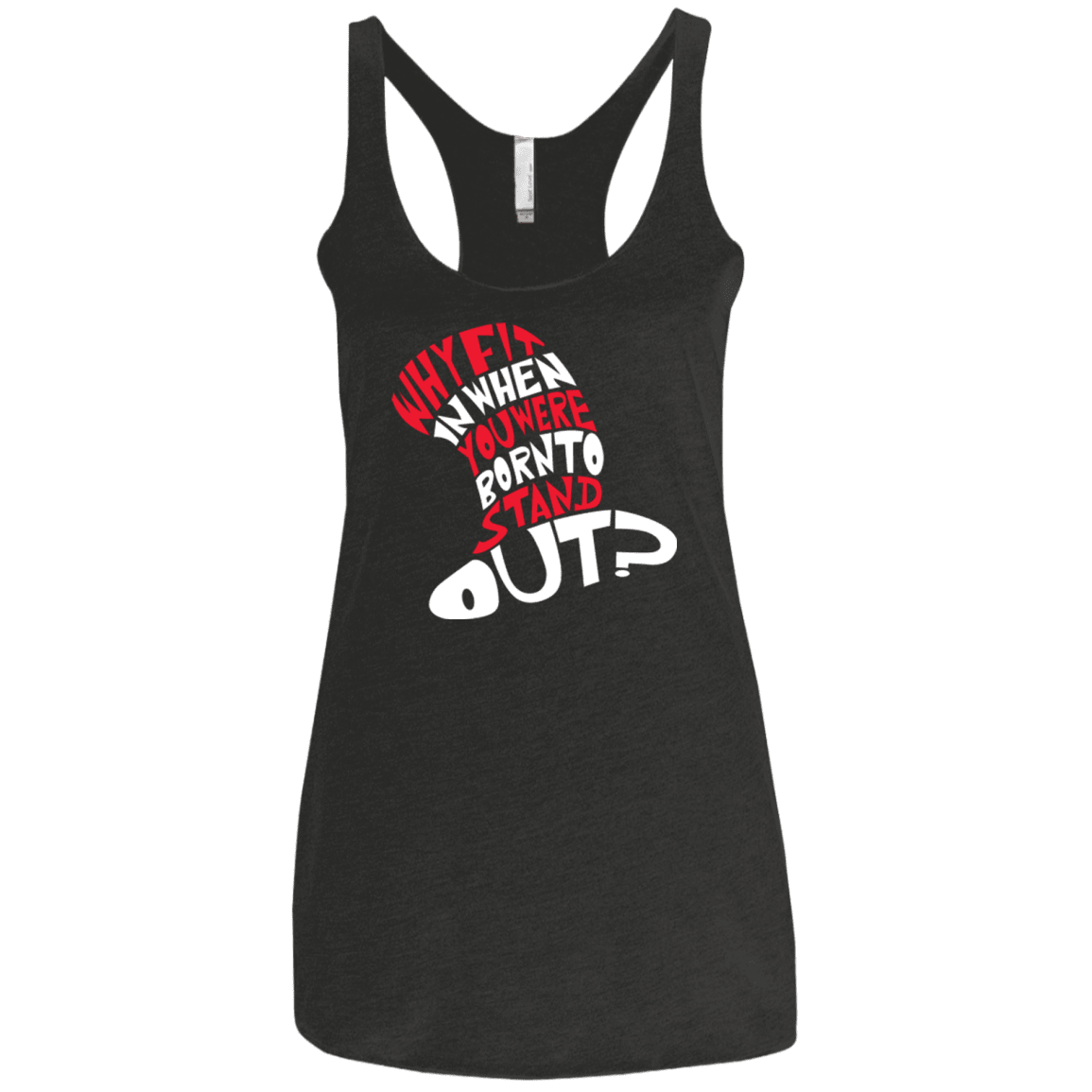 T-Shirts Vintage Black / X-Small Cat In The Hat Women's Triblend Racerback Tank