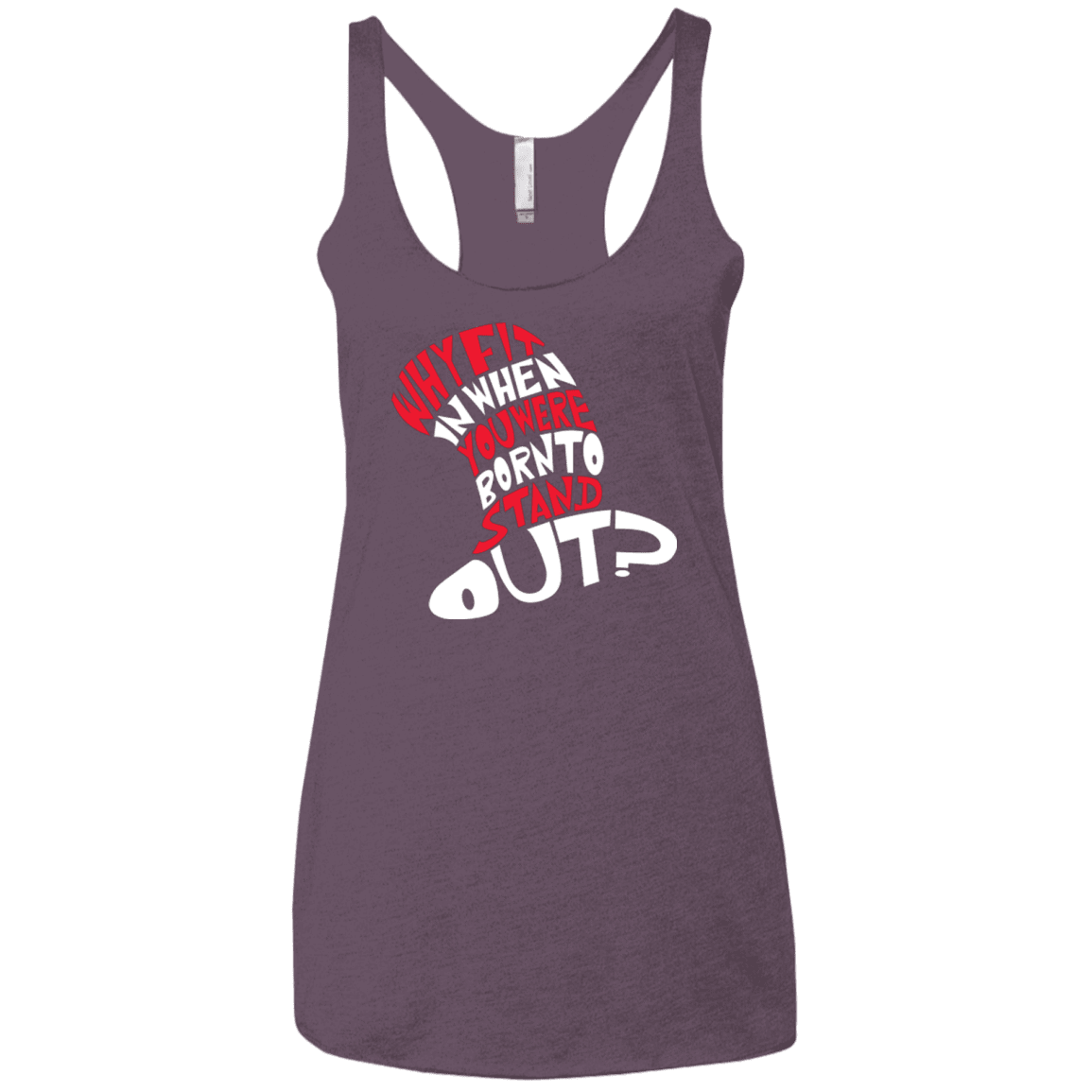 T-Shirts Vintage Purple / X-Small Cat In The Hat Women's Triblend Racerback Tank