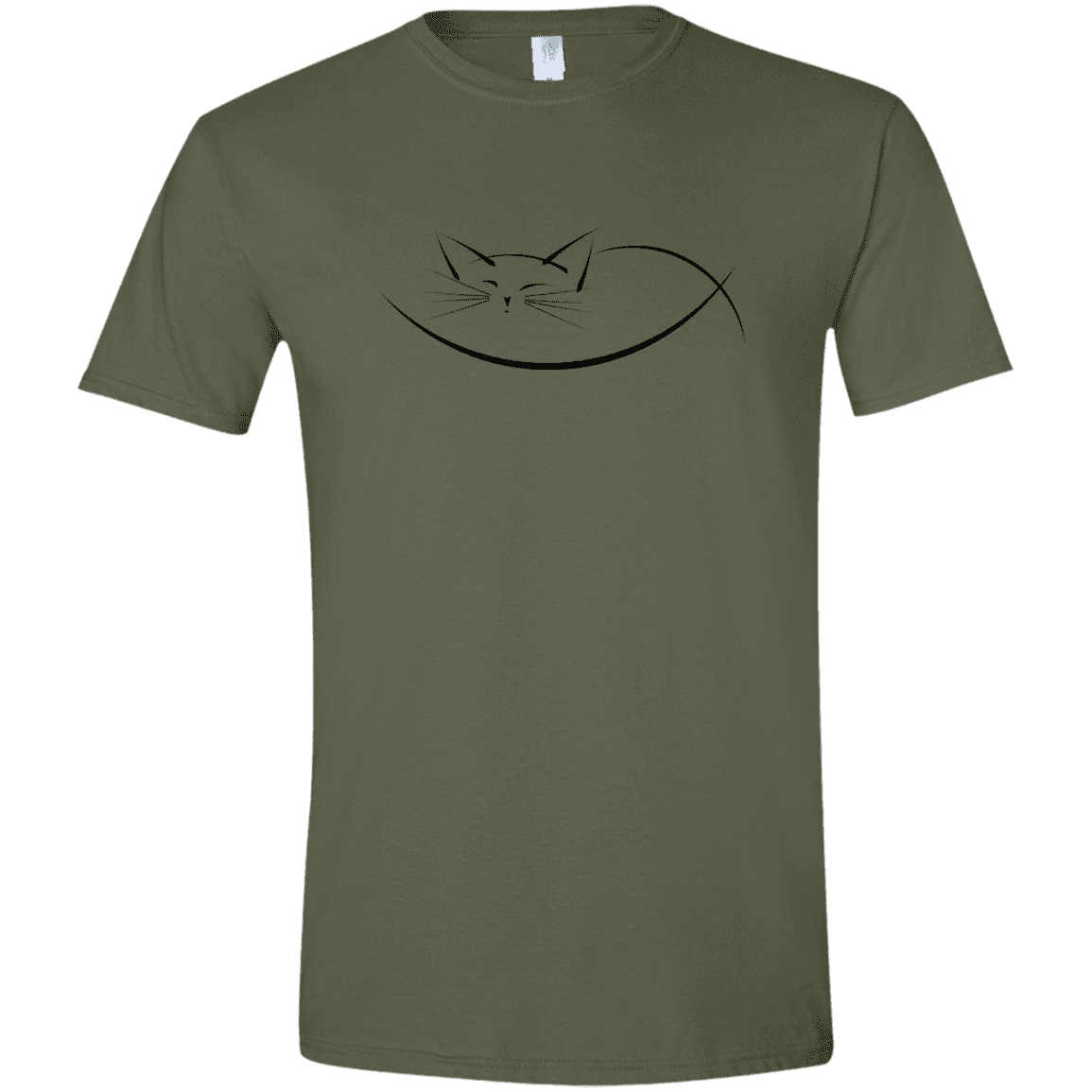 T-Shirts Military Green / S Cat Nap Men's Semi-Fitted Softstyle