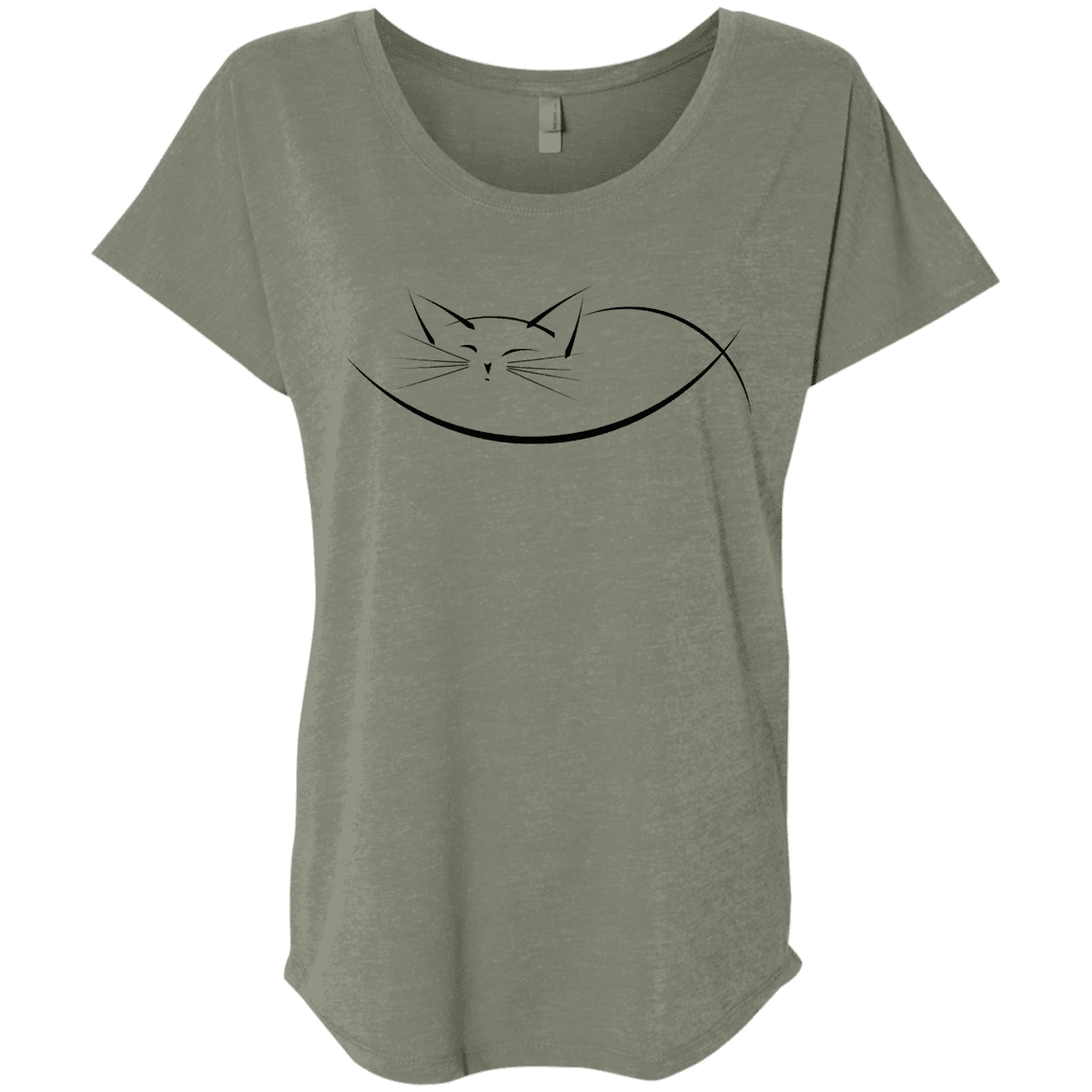 T-Shirts Venetian Grey / X-Small Cat Nap Triblend Dolman Sleeve