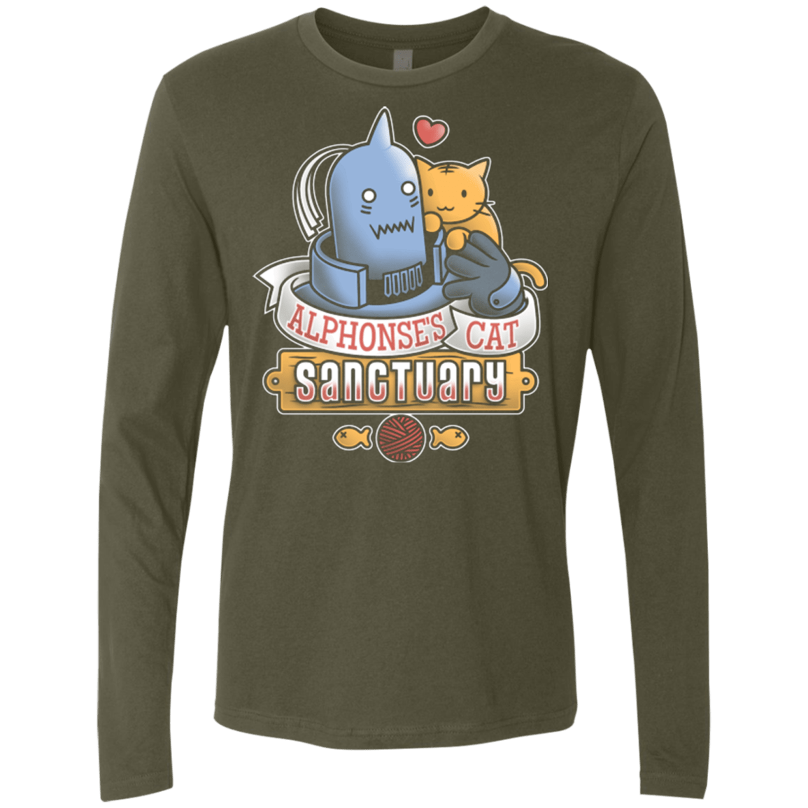 T-Shirts Military Green / Small CAT SANCTUARY Men's Premium Long Sleeve