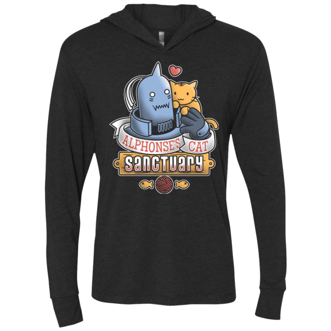 T-Shirts Vintage Black / X-Small CAT SANCTUARY Triblend Long Sleeve Hoodie Tee