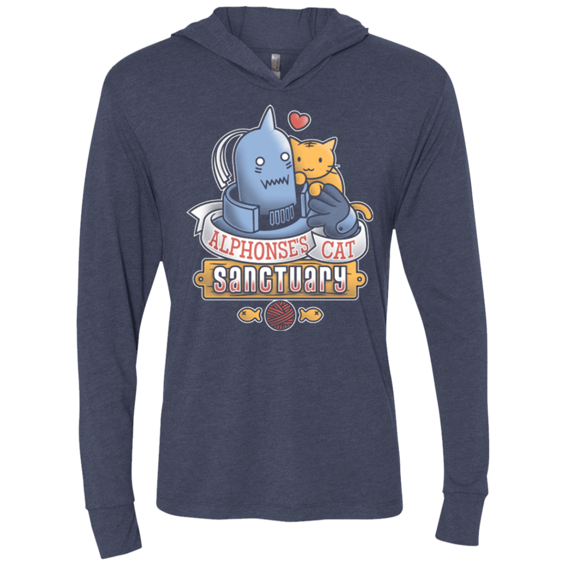 T-Shirts Vintage Navy / X-Small CAT SANCTUARY Triblend Long Sleeve Hoodie Tee