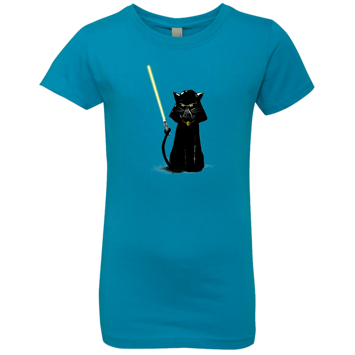 T-Shirts Turquoise / YXS Cat Vader Girls Premium T-Shirt