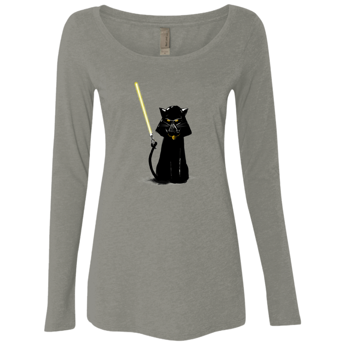 T-Shirts Venetian Grey / S Cat Vader Women's Triblend Long Sleeve Shirt