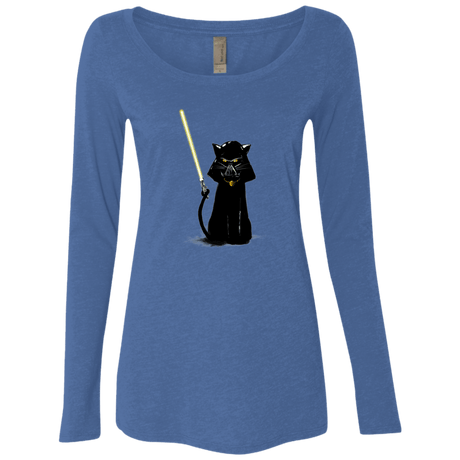 T-Shirts Vintage Royal / S Cat Vader Women's Triblend Long Sleeve Shirt