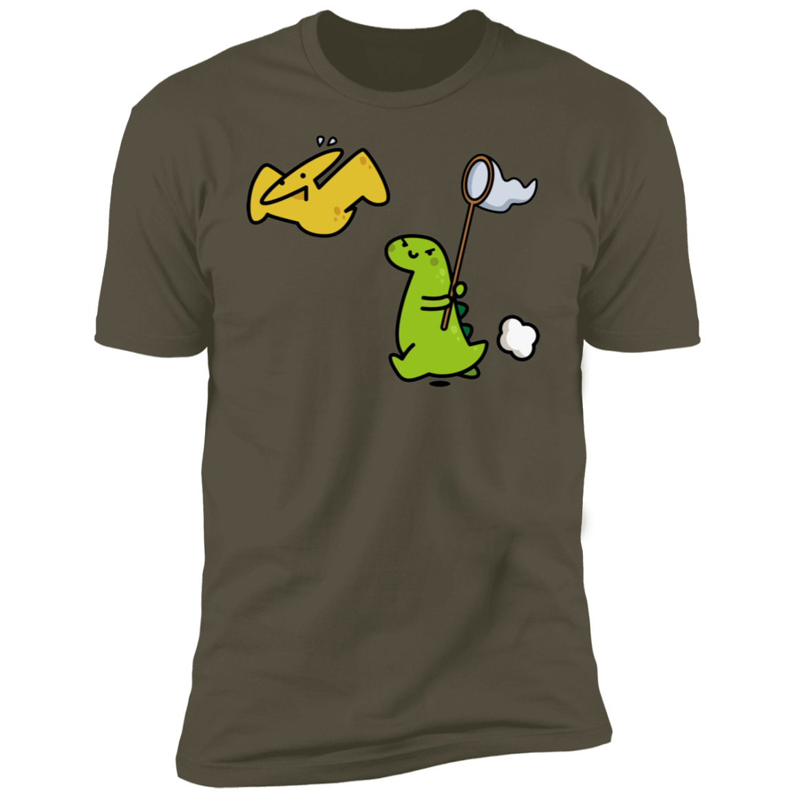 T-Shirts Military Green / S Catch A Flying Dino Men's Premium T-Shirt