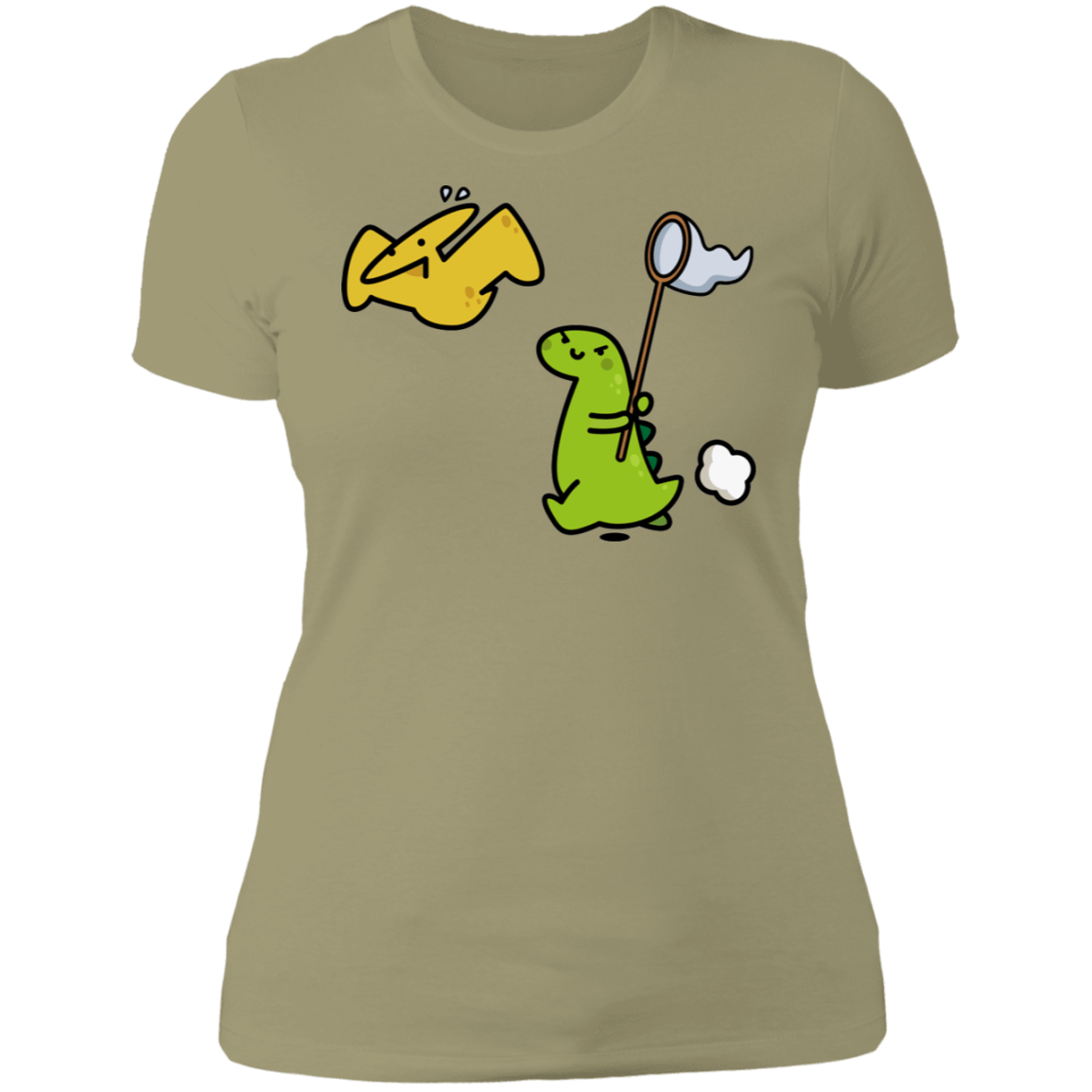 T-Shirts Light Olive / S Catch A Flying Dino Women's Premium T-Shirt