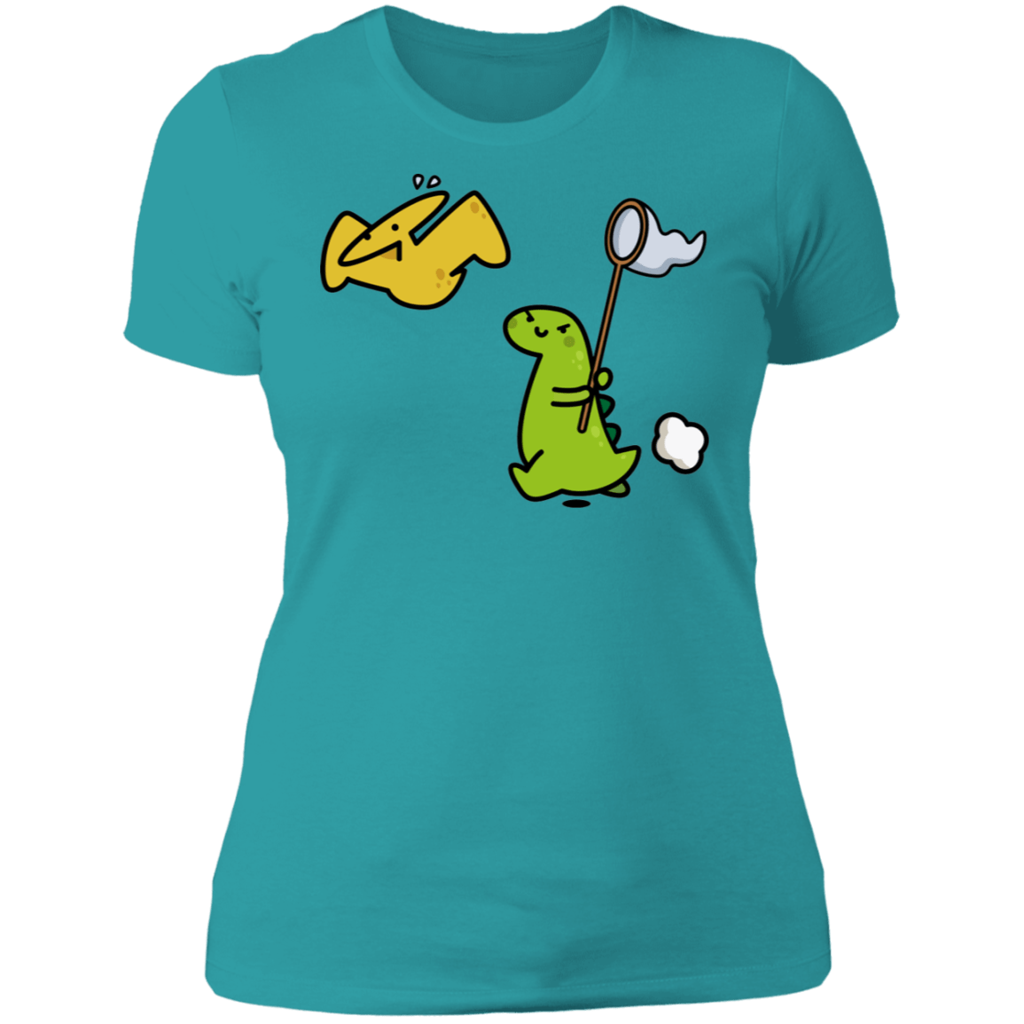 T-Shirts Tahiti Blue / S Catch A Flying Dino Women's Premium T-Shirt