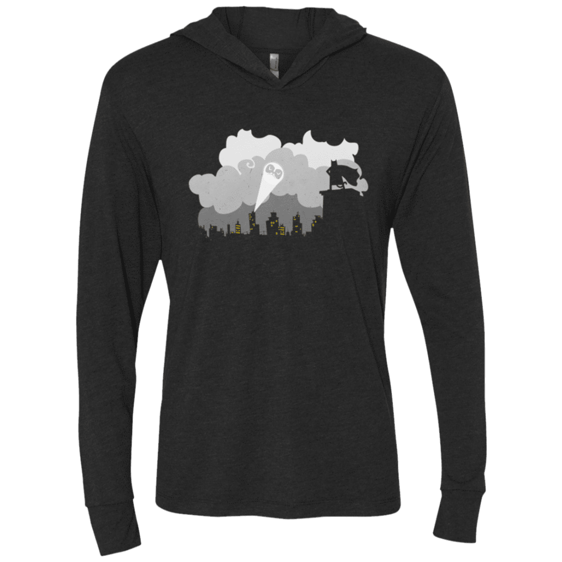 Catman Triblend Long Sleeve Hoodie Tee